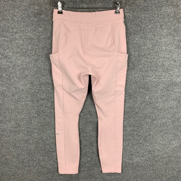 ALO Yoga High Waist Lounge Leggings Pink Medium‎ Pockets Drawstring Activewear - Picture 2 of 8
